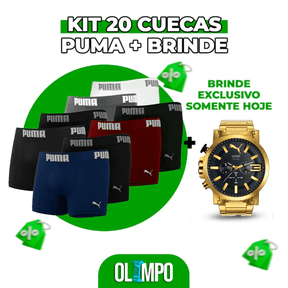 KIT 20 CUECAS PUMA + RELÓGIO DE BRINDE [SOMENTE HOJE🔥]