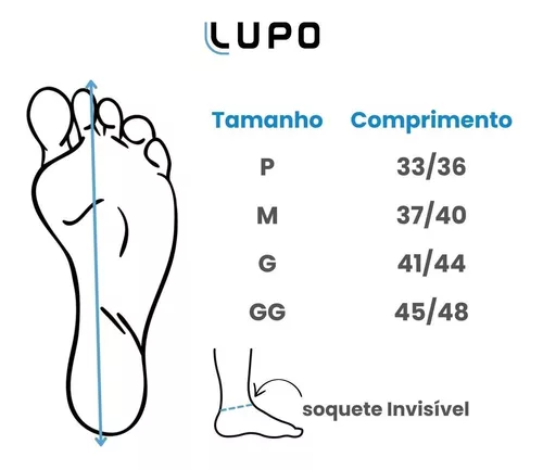 Kit 15 Pares Meias Lupo Invisível Original Confort Algodão [UNISSEX]