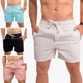 Kit 3 Shorts Linho Premium Bermuda Masculina Moda Praia Luxo